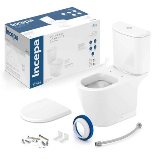 Kit Vaso Sanitário Com Caixa Acoplada Assento E Acessórios Neo Rimless Branco Incepa  - Imagem principal - ee26d3ac-dea5-49a2-9dae-399ce68b42fd