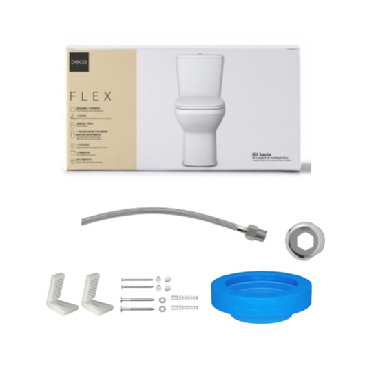 Kit Vaso Sanitário Com Caixa Acoplada Assento E Componentes Para Instalação Flex Branco Deca - Imagem principal - 56b9ab4e-4515-4c53-a8d0-1d0d89ad6e32