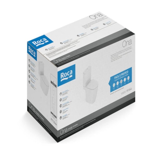 Kit Vaso Sanitário Com Caixa Acoplada Assento E Itens De Instalação Ona Black Matte Roca - Imagem principal - 6e64ed3a-76ec-4136-b217-76a6b8619c91