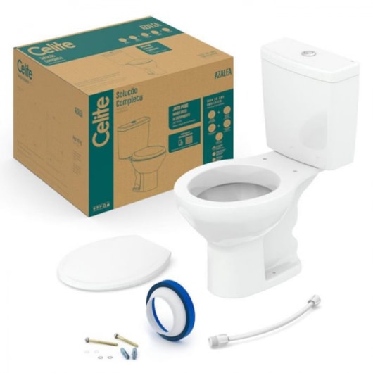 Kit Vaso Sanitário Com Caixa Acoplada Assento Eco E Itens De Instalaçao Azalea Branco Celite - Imagem principal - 42c7edd6-8184-46c4-a72f-c984f6833020