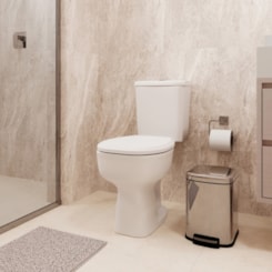 Kit Vaso Sanitário Com Caixa Acoplada Assento Em Polipropileno E Itens De Instalação Thema Branco Incepa