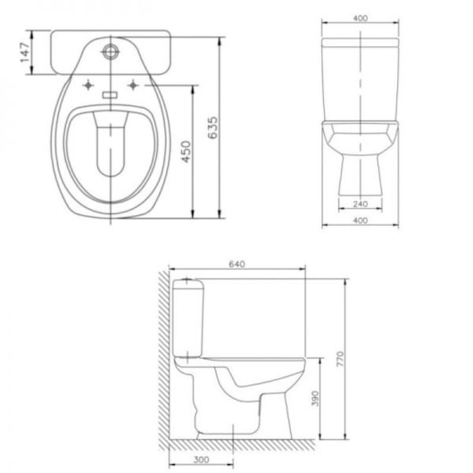 Kit Vaso Sanitário Com Caixa Acoplada Assento Em Polipropileno E Itens De Instalação Thema Branco Incepa - Imagem principal - e209e189-6ea9-425b-9dc5-44a298adf6c9