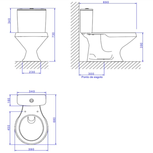 Kit Vaso Sanitário Com Caixa Acoplada Assento Sanitário E Componentes De Instalação Ravena Branco Deca - Imagem principal - 7ed4924a-f956-496c-9a72-4a73429fc6cb