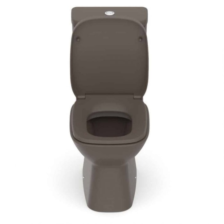 Kit Vaso Sanitário Com Caixa Acoplada Assento Termofixo e Acessórios De Instalação Debba Classic Café Roca 