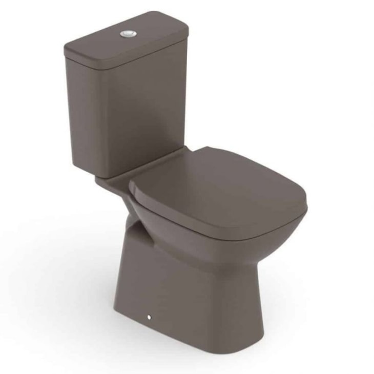 Kit Vaso Sanitário Com Caixa Acoplada Assento Termofixo e Acessórios De Instalação Debba Classic Café Roca 