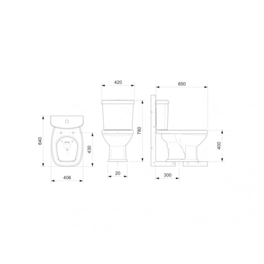 Kit Vaso Sanitário Com Caixa Acoplada E Acessórios Fit Branco Celite - Imagem principal - 26128882-f8f3-4a4a-9fb6-cdda547b405a