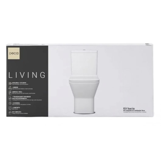 Kit Vaso Sanitário Com Caixa Acoplada E Acessórios Living Branco Deca - Imagem principal - 35f9c590-88da-4dad-907f-2afaacf6b95b