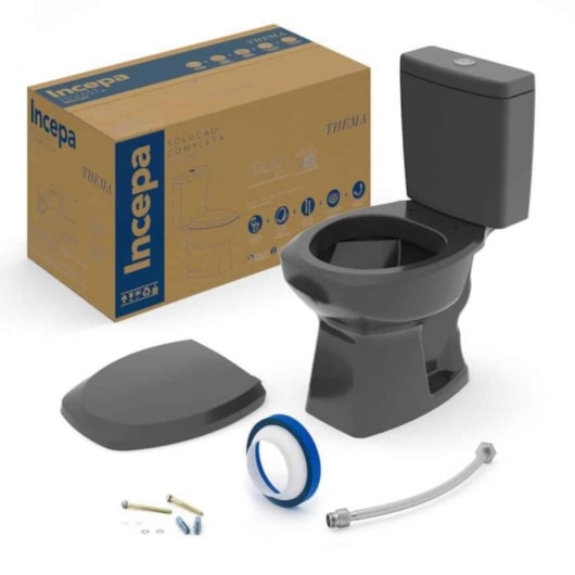 Kit Vaso Sanitário Com Caixa Acoplada E Acessórios Thema Preto Incepa - Imagem principal - dfb18740-087f-43eb-a5fe-4ad88d694f62