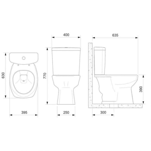 Kit Vaso Sanitário Com Caixa Acoplada E Acessórios Thema Preto Incepa - Imagem principal - 16cbea67-00c8-4a3f-b80d-afe4cac53c36