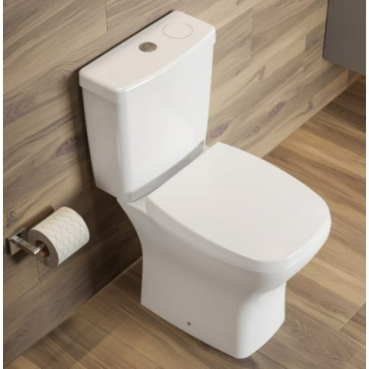 Kit Vaso Sanitário Com Caixa Acoplada E Assento PP SoftClose VIP Branco Brilhante Celite