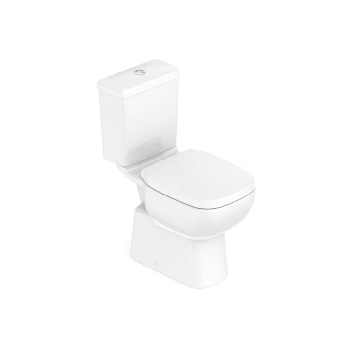 Kit Vaso Sanitário Com Caixa Acoplada E botão Elevado Com Assento PP Debba Comfort Branco Roca