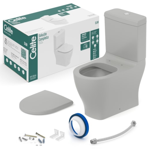 Kit Vaso Sanitário Com Caixa Acoplada E Itens De Instalação Assento Termofixo Slim Stone Celite - Imagem principal - 7d939641-bba8-4da8-b2df-649bc9e11588