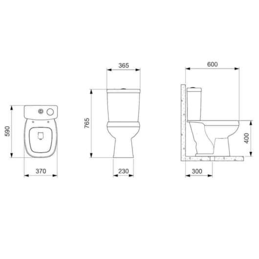 Kit Vaso Sanitário Com Caixa Acoplada E Itens de Instalação City Branco Celite - Imagem principal - 08a86753-79d2-4583-a935-9b04953eac32
