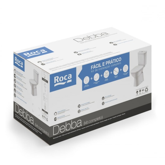 Kit Vaso Sanitário Com Caixa Acoplada E Itens de Instalação Debba Comfort Stone Roca - Imagem principal - d444fca4-e7c3-449e-8850-66df4fabd3d3