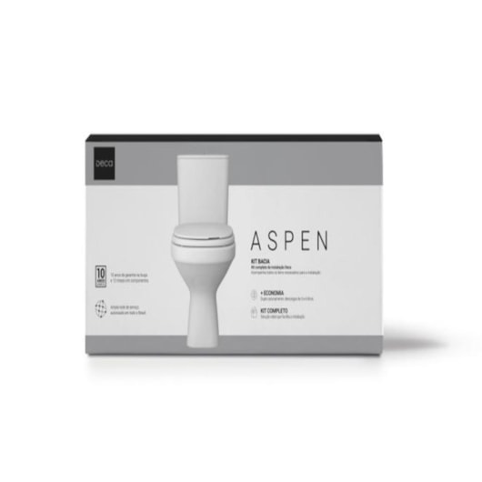 Kit Vaso Sanitário Com Caixa Acoplada Monocromáticos Aspen Branco Deca - Imagem principal - 5ac3ce0a-7d86-4146-abc3-ddc0d4589554