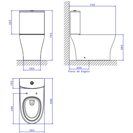 Kit Vaso Sanitário Com Caixa Acoplada Nova Level Total Clean Branco Deca - Imagem principal - 28f5d632-f030-485b-92bc-221de6d973c9