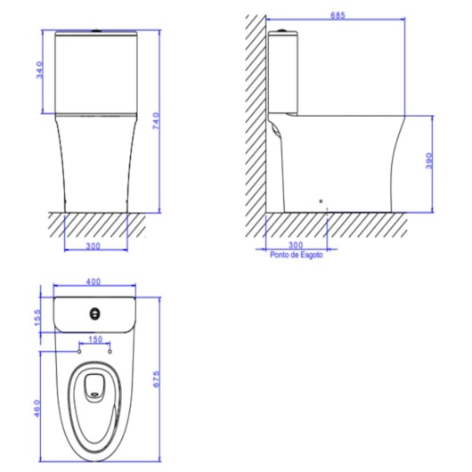 Kit Vaso Sanitário Completo Com Caixa Acoplada Vertis Total Clean Branco Deca - Imagem principal - 56a8a53f-b8fd-487e-ae8a-253542b4ae8d