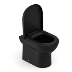 Kit Vaso Sanitário Convencional Acessórios De Instalação E Assento Termofixo Nexo Matte Black Roca