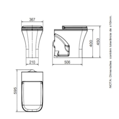 Kit Vaso Sanitário Convencional Com Assento E Itens De Instalação Gali Branco Docol