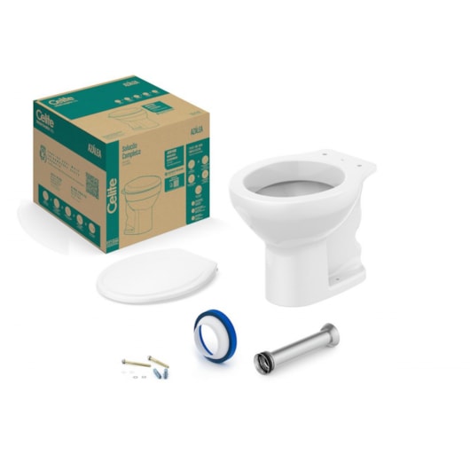 Kit Vaso Sanitário Convencional Com Assento Eco E Itens De Instalaçao Azalea Branco Celite - Imagem principal - 50eef95d-7e8e-4660-901a-0c283ffd9a5a