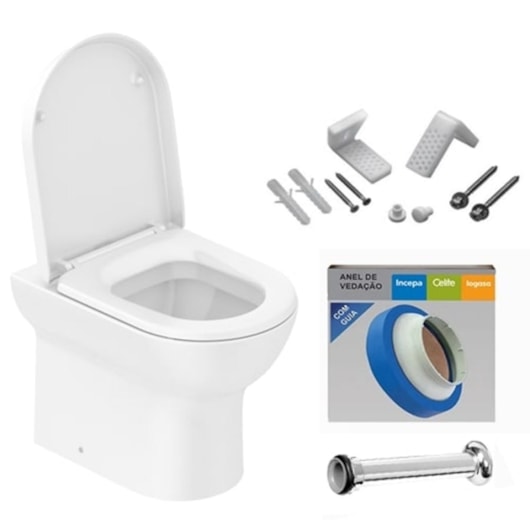 Kit Vaso Sanitário Convencional Com Assento Polipropileno E Acessórios Nexo Branco Roca  - Imagem principal - 16a29e37-598d-4f9e-ab59-2cd6147efa01