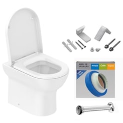 Kit Vaso Sanitário Convencional Com Assento Polipropileno Soft Close E Itens de Instalação Nexo Branco Roca