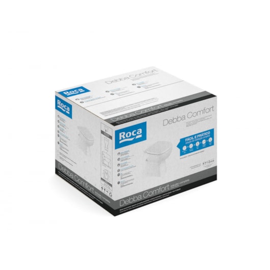 Kit Vaso Sanitário Convencional Com Assento PP E Itens de Instalação Debba Comfort Branco Roca - Imagem principal - 56e54d00-47e6-4010-ab5e-04afcb56d3a0