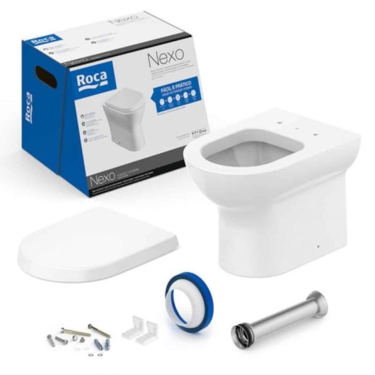 Kit Vaso Sanitário Convencional com Assento Termofixo e Acessórios De Instalação Nexo Branco Roca - Imagem principal - dfbe7a00-4f8c-40a3-8289-3d7c20bab400