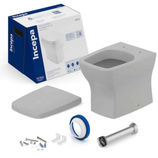 Kit Vaso Sanitário Convencional com Assento Termofixo e Itens de Instalação Boss Stone Incepa - Imagem principal - 13fc920d-add0-47bc-b59b-f596c8d8af06