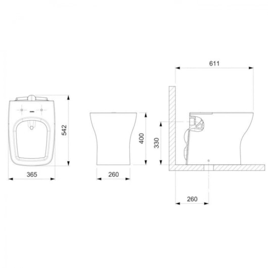 Kit Vaso Sanitário Convencional com Assento Termofixo e Itens de Instalação Boss Stone Incepa - Imagem principal - 90f0336b-e2e4-4859-8b40-fbe040fbb32f