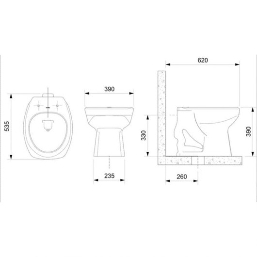 Kit vaso sanitário convencional Com Assento Termofixo E Itens De Instalação thema branco Incepa - Imagem principal - 122ca4ad-5fbe-4de1-be91-ba9c4e33c2fe