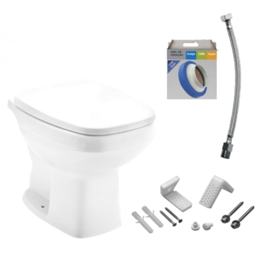 Kit Vaso Sanitário Convencional Com Itens de Instalação Avant Branco Incepa - Imagem principal - 4078fb20-5ece-471b-ad88-82b6ad5a494b