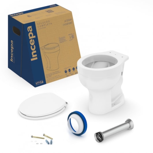 Kit Vaso Sanitário Convencional De Acessibilidade Com Acessórios Confort In Branco Incepa - Imagem principal - c18d0659-b9bd-436f-8bb3-c947d700450b