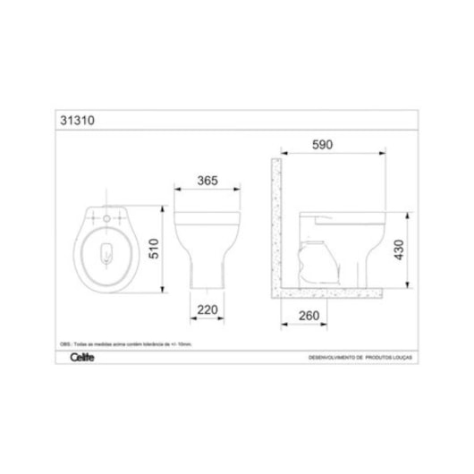 Kit Vaso Sanitário Convencional De Acessibilidade Com Acessórios Confort In Branco Incepa - Imagem principal - 7eea4498-3de7-40a2-be5b-a0b74dc7b87b