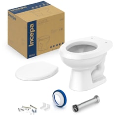 Kit Vaso Sanitário Convencional Itens de Instalaçao E Assento Pp Kids In Branco Incepa