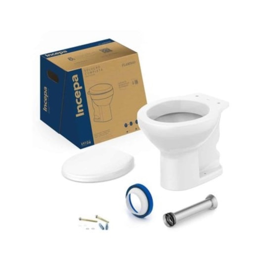 Kit Vaso Sanitário Convencional Itens de Instalação Flamingo Branco Incepa - Imagem principal - 160db07a-a5bf-4096-89fb-6acfd918d7eb