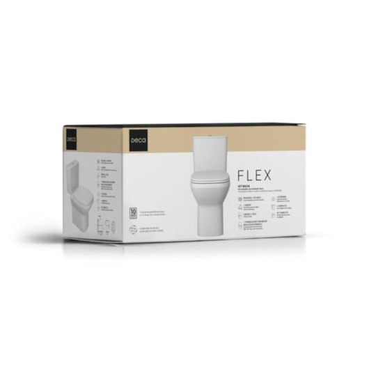 Kit Vaso Sanitário Flex Com Assento Branco Deca 40x36x60cm - Imagem principal - 95f9b55b-6439-4c40-833d-77c8470c29b8
