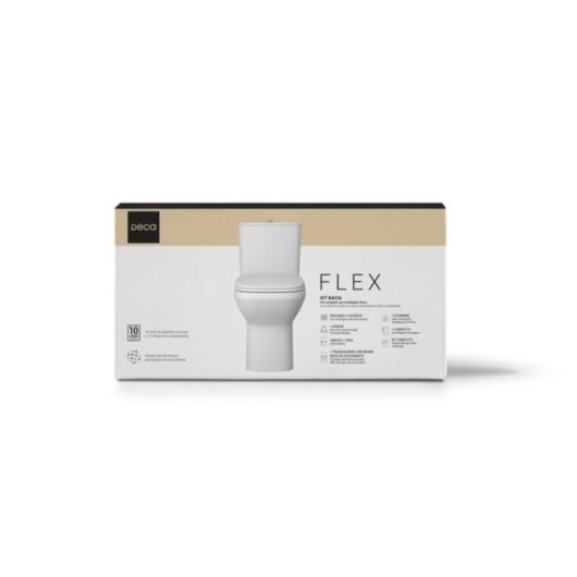 Kit Vaso Sanitário Flex Com Assento Branco Deca 40x36x60cm - Imagem principal - f9cdcb56-0907-4425-a23e-4bd36b4cad71