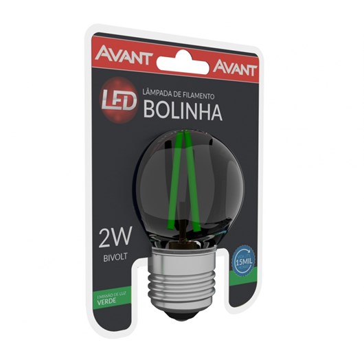 Lampada Filamento LED Bolinha 2W Luz Verde Base E27 Bivolt Avant - Imagem principal - 6ddd7c3b-da85-4644-ace3-f2ffb1b7f164