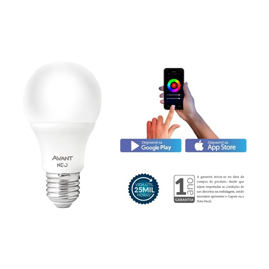Lâmpada Inteligente LED Smart Wi-Fi Bulbo Pera NEO 10W Luz Dimerizável Amarela-Branca Base E27 Bivolt Avant - Imagem principal - 7a43c118-6940-495e-8e15-d2286ad4de50