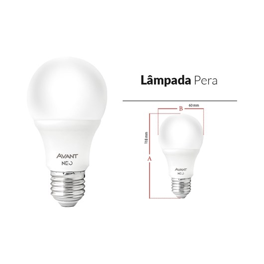 Lâmpada Inteligente LED Smart Wi-Fi Bulbo Pera NEO 10W Luz Dimerizável Amarela-Branca Base E27 Bivolt Avant - Imagem principal - 2dc467e6-ece1-4ba6-a111-de108d8ee073