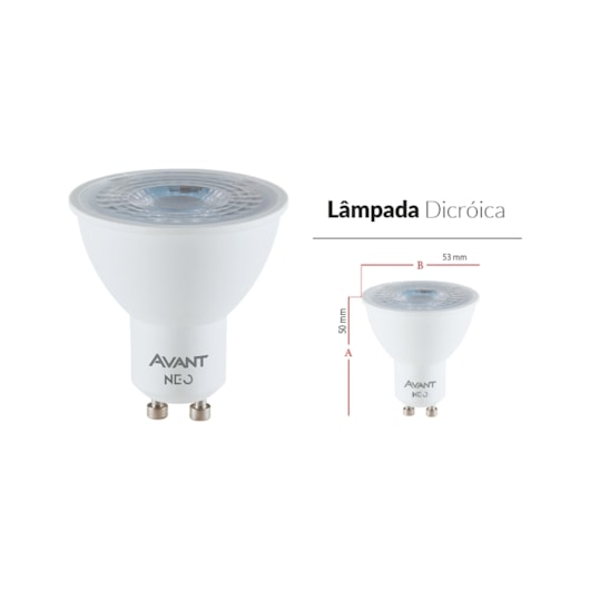 Lâmpada Inteligente LED Smart Wi-Fi Dicroica MR16 NEO 5W Luz Dimerizável Amarela-Branca Base GU10 Bivolt Avant - Imagem principal - 72b709e6-053e-4e5d-a1b9-08ea33d0511c