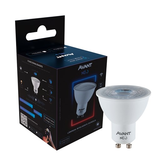 Lâmpada Inteligente LED Smart Wi-Fi Dicroica MR16 NEO 5W Luz Dimerizável Amarela-Branca Base GU10 Bivolt Avant - Imagem principal - 53a50bdd-ae9f-45d2-8a09-cfea5865df51