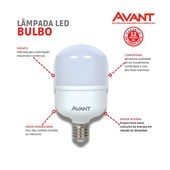 Lampada LED Bulbo HP Alta Potencia 50W Luz Branca 6500K Base E27 Bivolt Avant