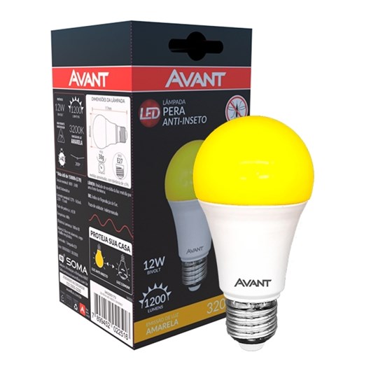 Lampada LED Bulbo Pera 12W Anti Inseto Base E27 Bivolt Avant - Imagem principal - d17ec53d-987c-4036-b3c6-fe9a6528bb4f