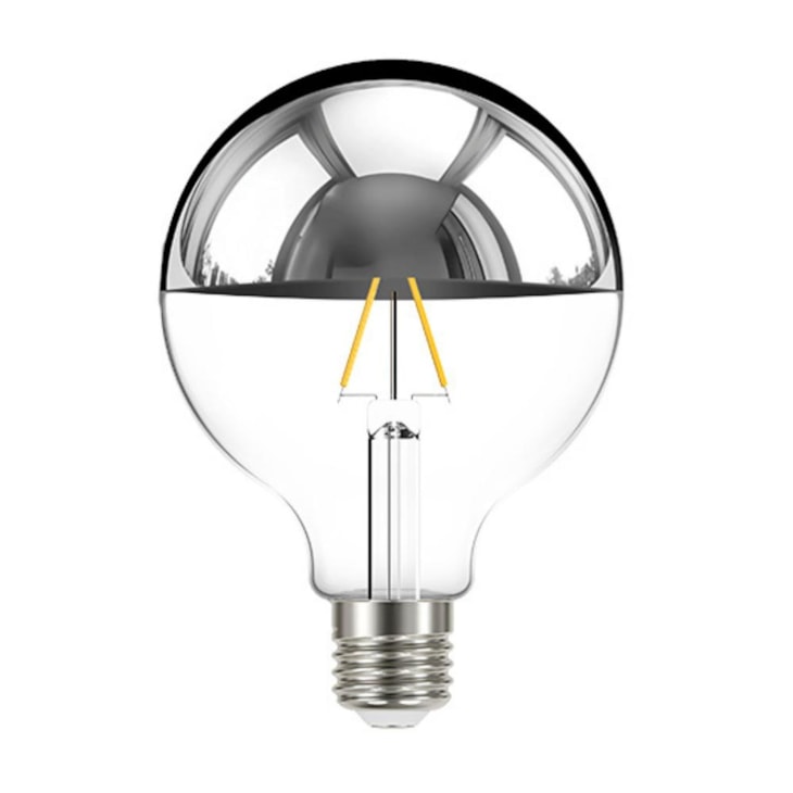 Lâmpada Led Filamento Defletora Espelhada Globo G95 Prata Taschibra Autovolt
