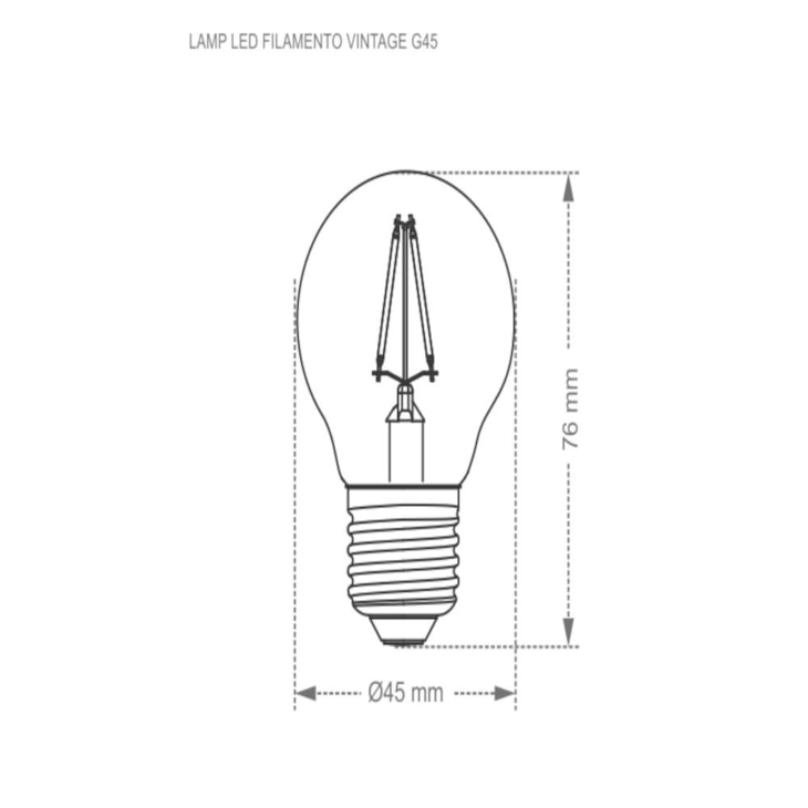 Lâmpada Led Filamento Vintage Bolinha G45 Âmbar Taschibra Autovolt