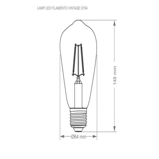 Lâmpada Led Filamento Vintage Dimerizavel ST64 Âmbar Taschibra 4W 127V - Imagem principal - cca23368-e2c9-46ca-a6cc-a2bffa47a0bb