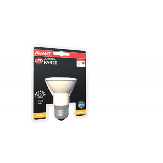 Lâmpada Led Par 20 7w 2700k Emissão de Luz Amarela Bivolt Avant 525lm - Imagem principal - 0e09fec8-a666-4c17-85ca-adbd3dadbe31