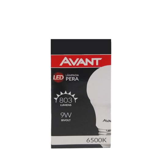 Lâmpada Led Pera 9W Luz Branca 6500K Bivolt Avant - Imagem principal - 5771541b-3edb-4de8-af56-6a544c6327bd